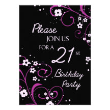 21ra tarjeta de la invitación de la fiesta de cump