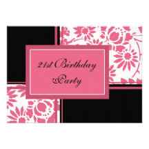 21ras invitaciones florales de la fiesta de cumple anuncio personalizado