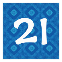 21ro Diamantes azules G304 del cumpleaños Invitaciones Personales