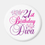 21ro Diva del cumpleaños Imán De Frigorifico