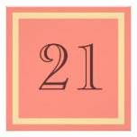21ro Invitación de la fiesta de cumpleaños - coral