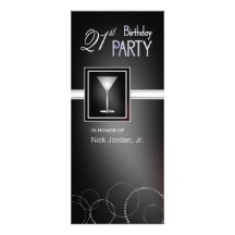 21ro Invitaciones de la fiesta de cumpleaños - con Anuncio Personalizado