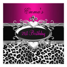 21ro Leopardo blanco negro rosado de plata del fie Comunicados Personales