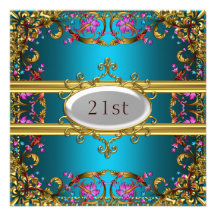21ro marco de la flor de la fiesta de cumpleaños d invitacion personal 
