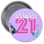 21ro Princesa púrpura Buttons del cumpleaños Pin