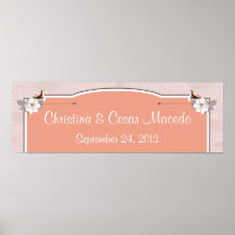 22,5" x7.5" personalizó el rosa/el amor floral Bir Impresiones