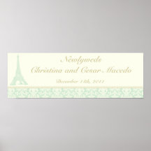 22,5" x 7,5" personalizó el damasco París de la ba Poster