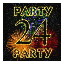 24ta invitación de la fiesta de cumpleaños con los