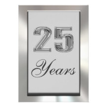 25 años de invitación de plata del aniversario