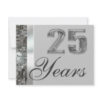 25 años de invitación elegante del aniversario de  invitaciones