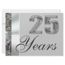 25 años de invitación elegante del aniversario de  invitaciones