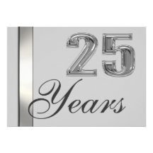 25 años de invitación elegante del aniversario de 