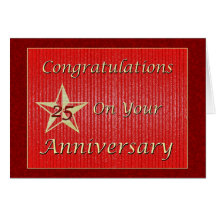 25ta estrella del oro del aniversario del empleado felicitacion 