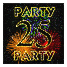 25ta invitación de la fiesta de cumpleaños con los
