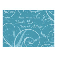 25ta invitación del aniversario de boda de la turq