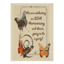 25tas invitaciones casuales del aniversario comunicado personalizado