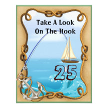 25tas invitaciones de la pesca del cumpleaños para invitación