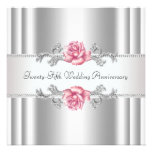 25to aniversario de boda de la plata rosada de los anuncio