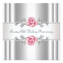 25to aniversario de boda de la plata rosada de los anuncio