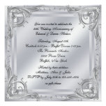 25to aniversario de boda del remolino de plata ele invitación