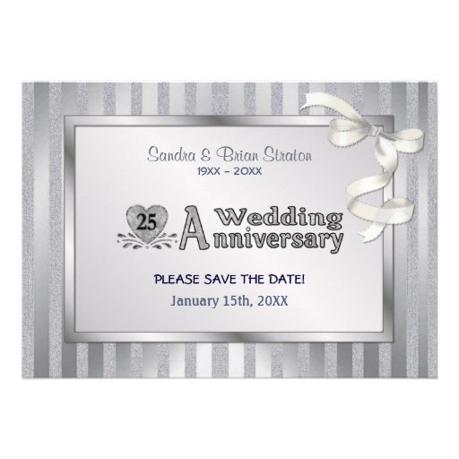 25to Aniversario de boda - plata Invitaciones Personales