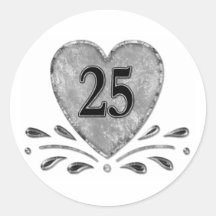 25to aniversario - plata pegatina redonda