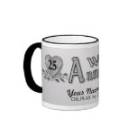 25to aniversario - plata - personalizar tazas