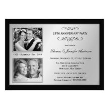 25to Aniversario último y actuales invitaciones de Comunicados Personalizados