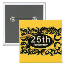 25to Botones del aniversario de boda Pins