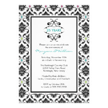 25to Damasco del negro de la invitación de la fies