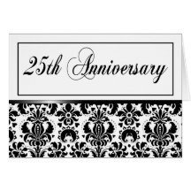 25to Fiesta de aniversario (Chaucer/negro y blanco Tarjeton