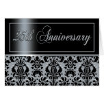 25to Fiesta de aniversario (Chaucer/plata negra) Felicitación