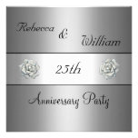 25to fiesta de plata elegante del rosa del anivers anuncio personalizado