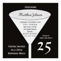 25to Invitación de la fiesta de cumpleaños, 25to g invitaciones