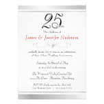 25to Invitaciones del aniversario de bodas de plat invitaciones