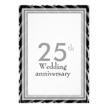 25to Invitaciones del aniversario - plata Anuncios Personalizados