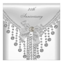 25to Joya de plata blanca del arco de la capa del  Invitaciones Personalizada