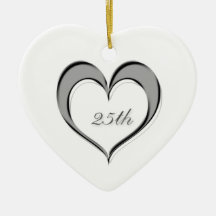 25to Ornamento del corazón del aniversario Adorno