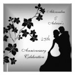 25to Pares florales de plata negros asiáticos del  Invitación