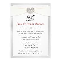 25to Plata del vintage de la invitación de la fies