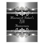 25to Plata negra elegante de la invitación del ani