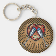 25to Regalos del aniversario de boda Llaveros