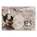 25to Tarjeta de cumpleaños con un color de rosa an
