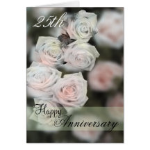 25to Tarjeta de felicitación del aniversario