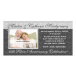 25to Tarjeta de plata de la foto de la invitación  Tarjetas Fotograficas Personalizadas