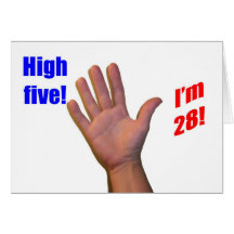 ¡28 altos cinco! felicitacion 