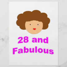 ¡28 y fabuloso! flyer a todo color