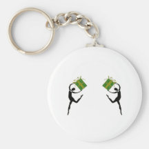 2 bailarines que sostienen los regalos llavero personalizado