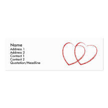2 corazones tarjeta de visita