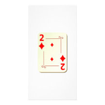 2 del naipe de los diamantes tarjeta fotografica personalizada